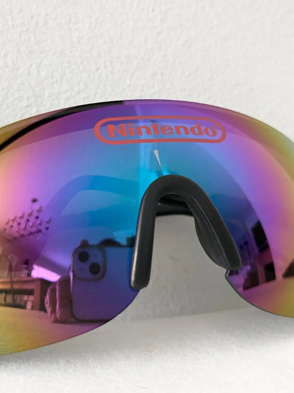 Vintage 80s NINTENDO Action Shields Sunglasses & Case Retro Neon Wrap NES Gaming